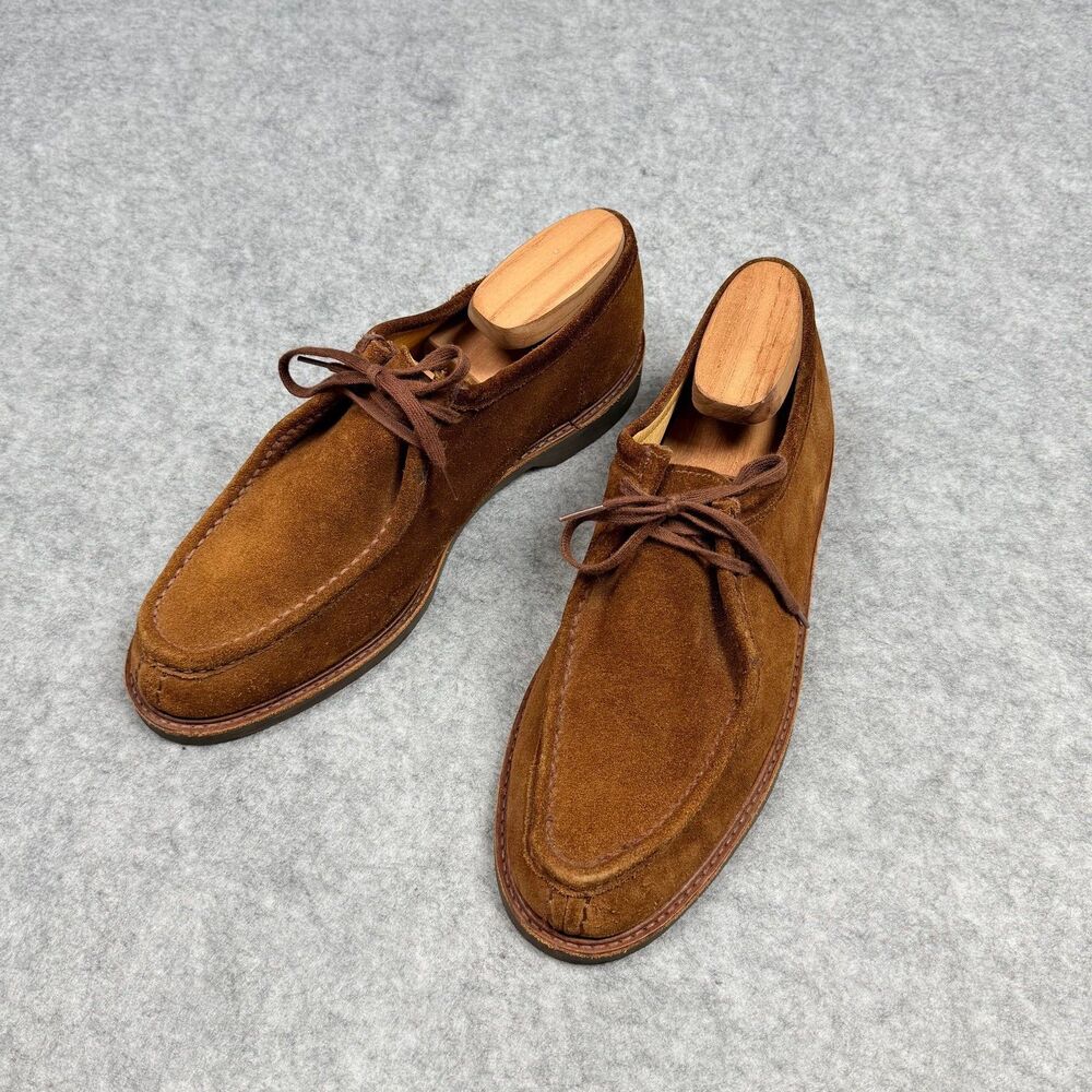 NOS Vintage Polo Country Ralph Lauren Brown Suede Moc Toe Shoes 12D Made USA